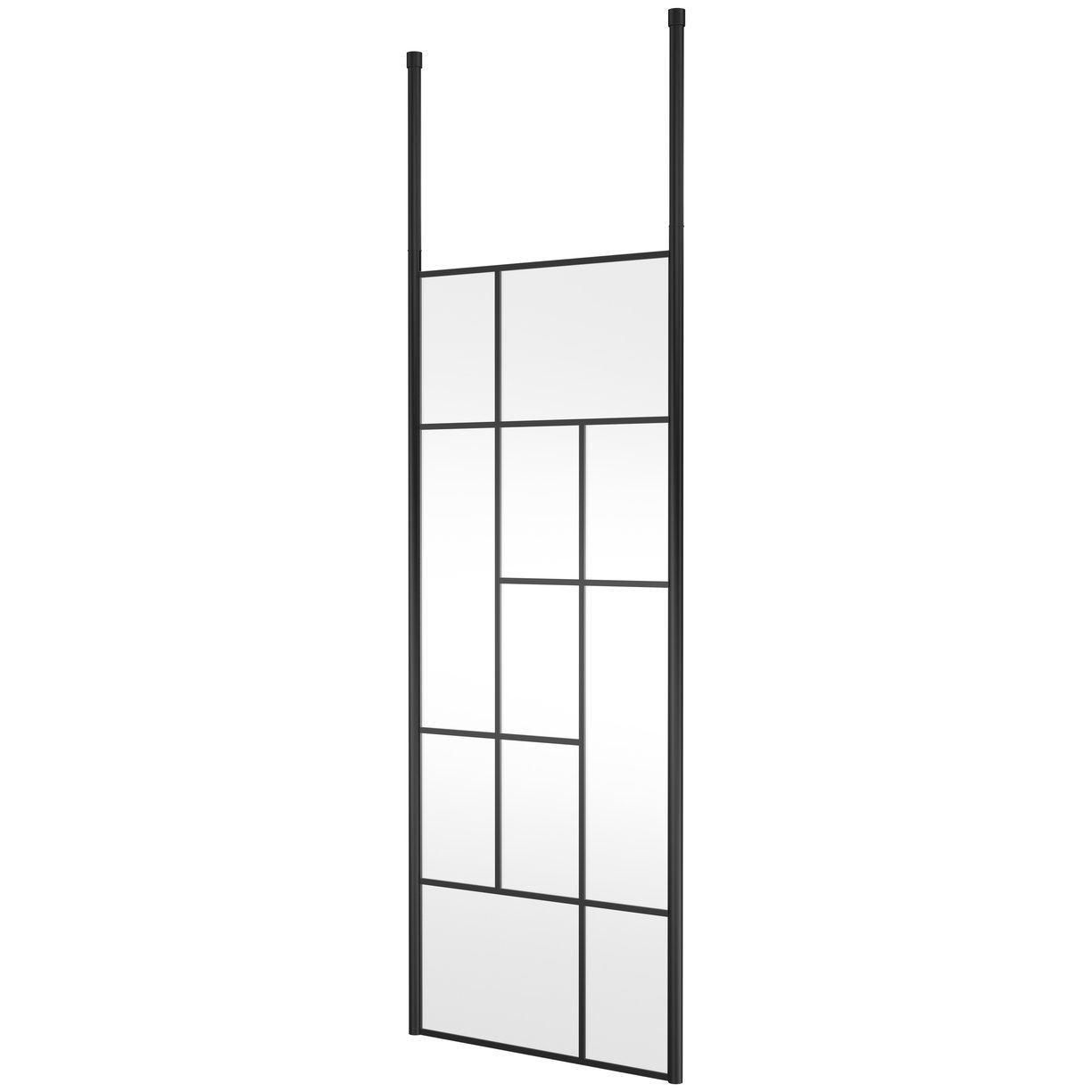 Abstract 800 Screen With Ceiling Posts - Matt Black