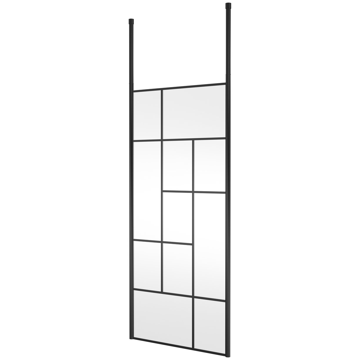 Abstract 900 Screen With Ceiling Posts - Matt Black