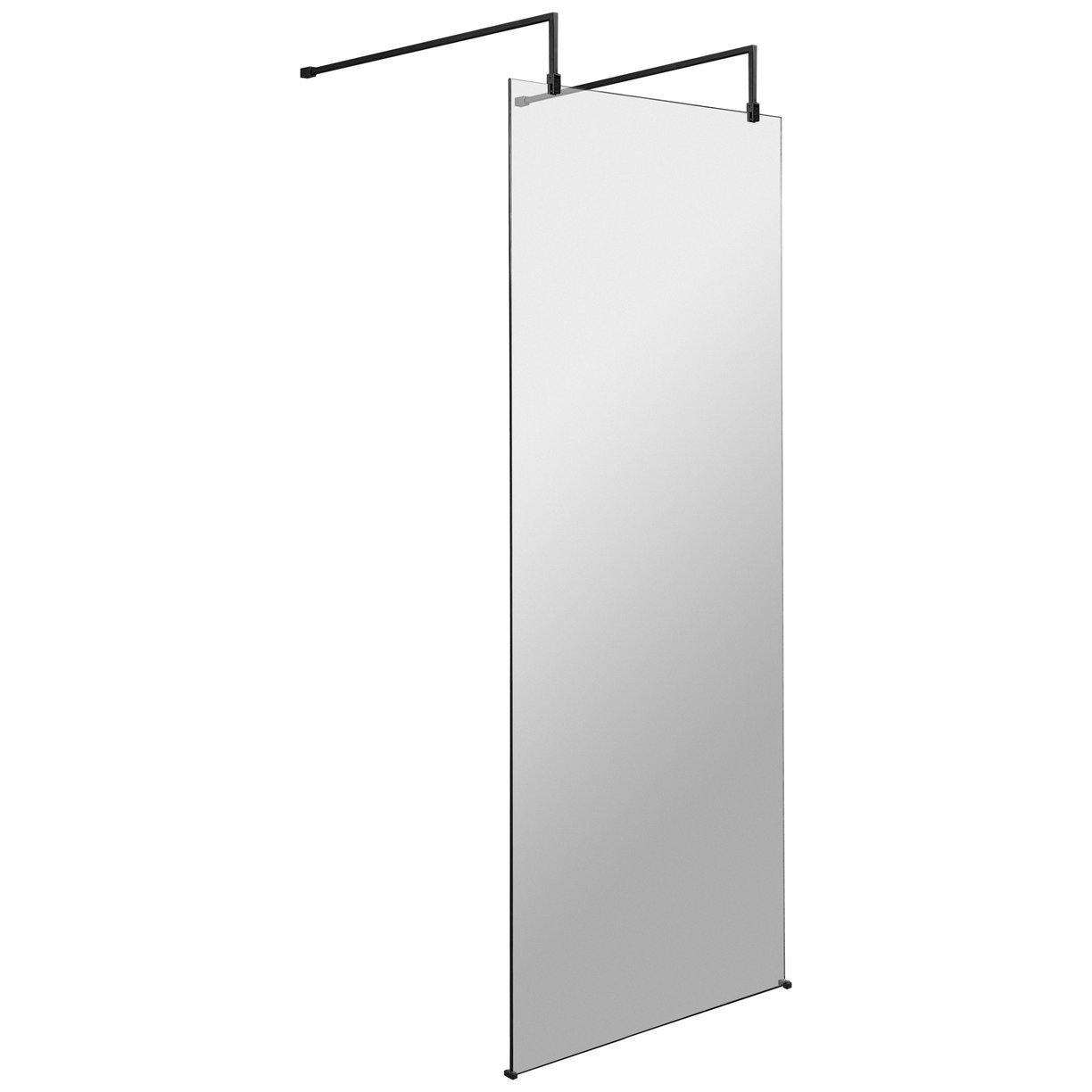 700Mm Wetroom Screen With Arms And Feet - Matt Black