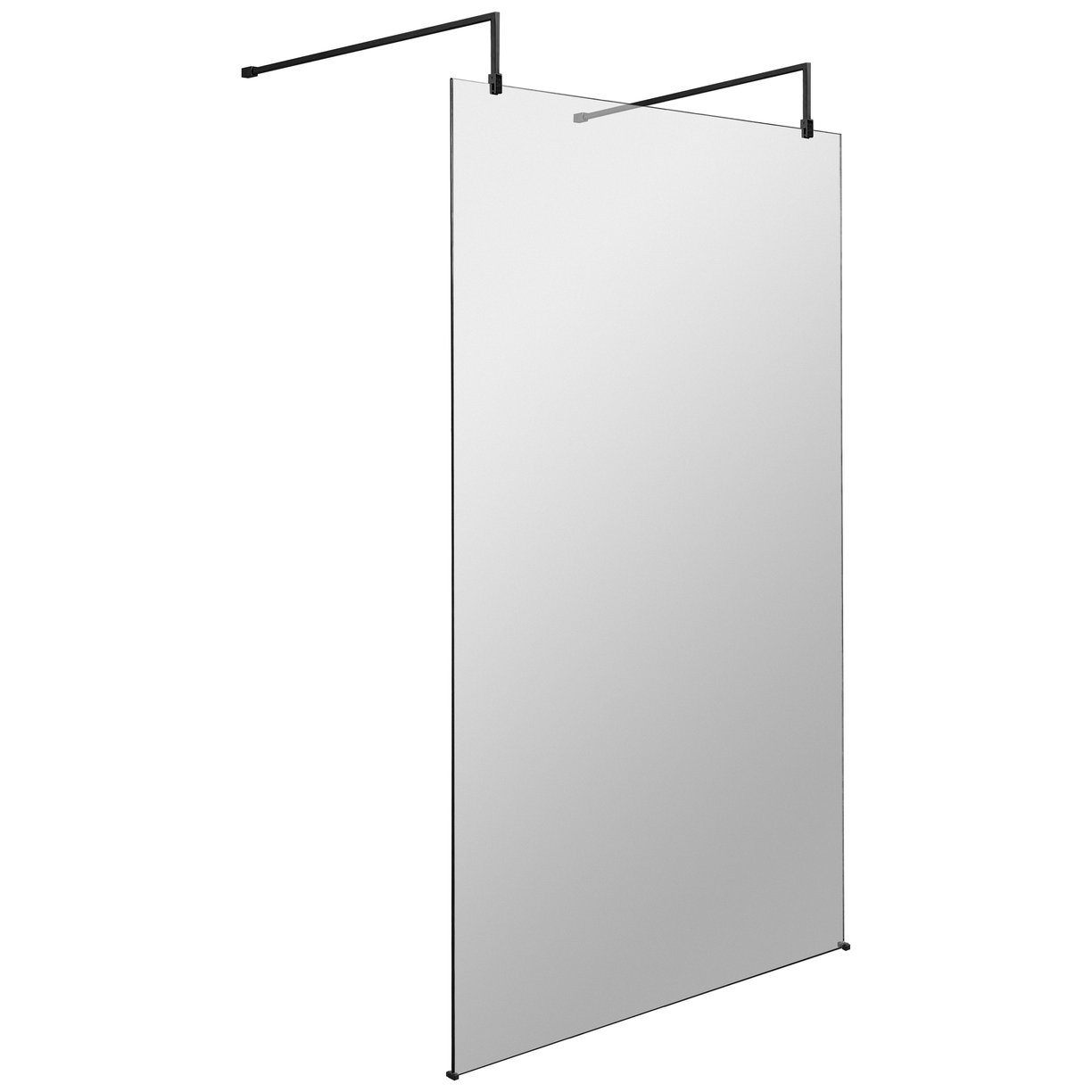 1200Mm Wetroom Screen With Arms And Feet - Matt Black
