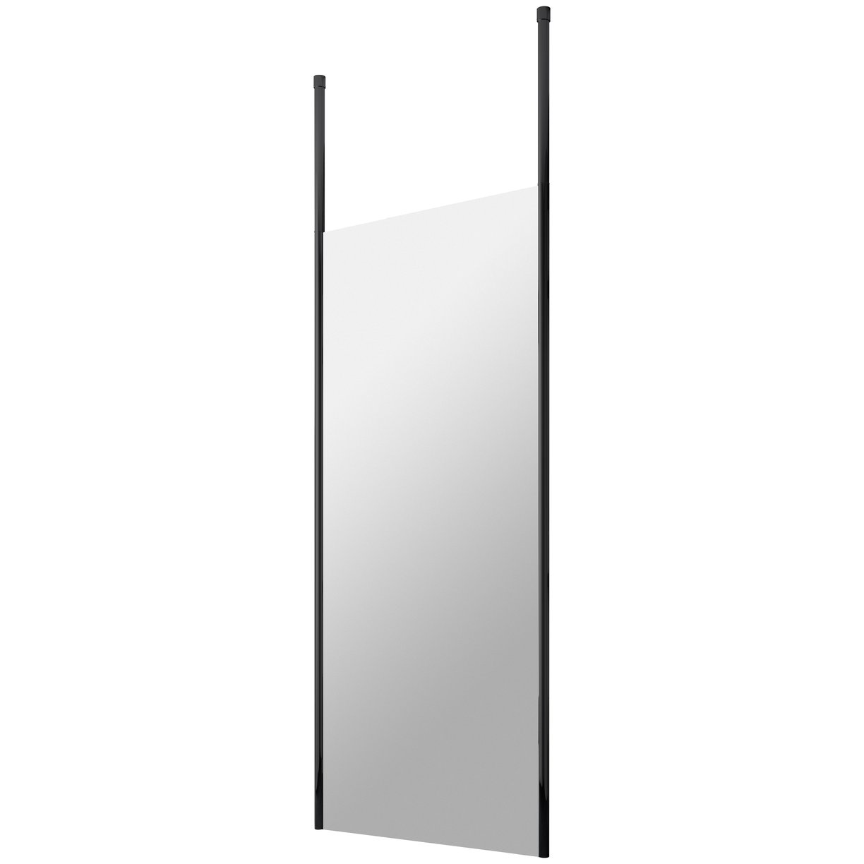 800Mm Wetroom Screen With Ceiling Posts - Matt Black