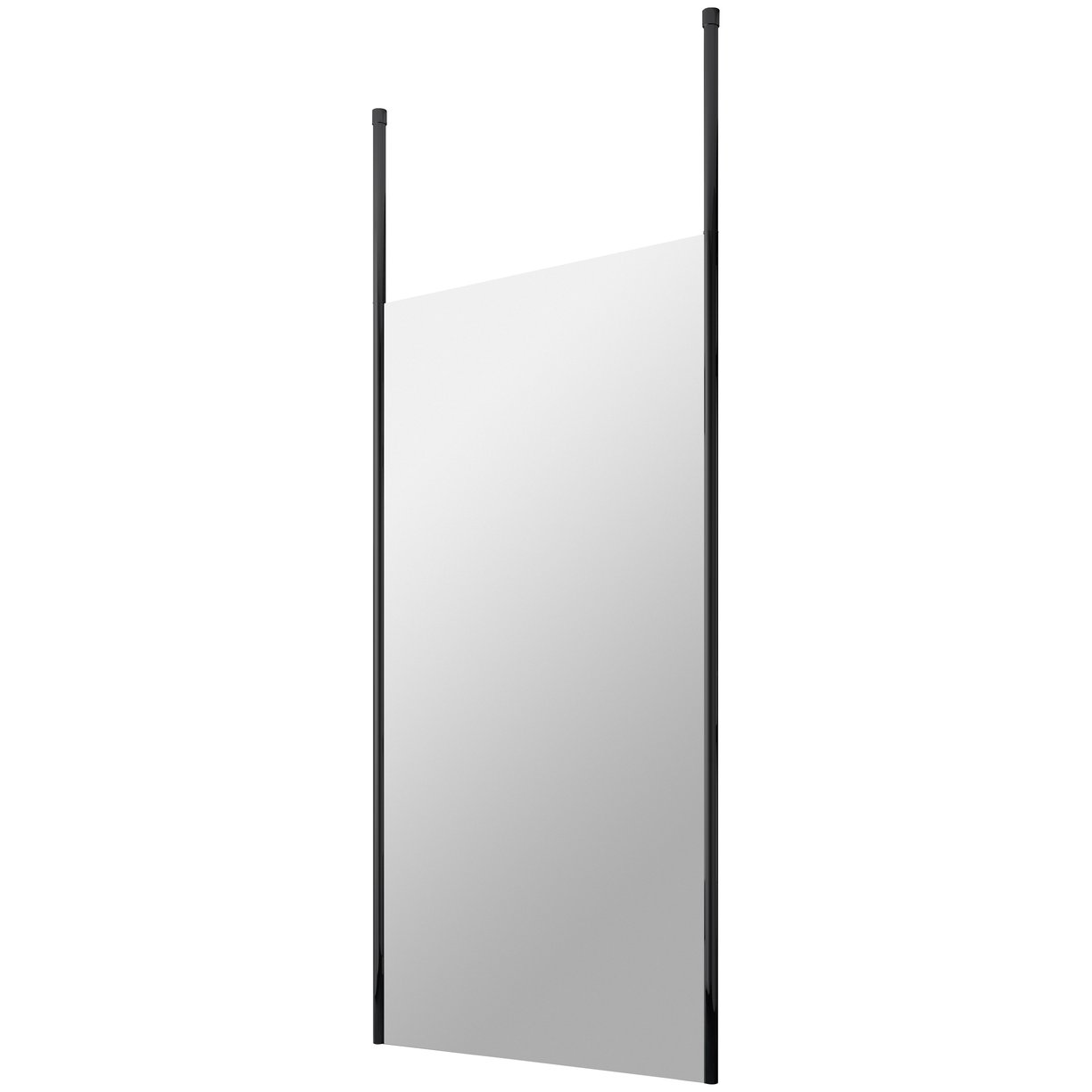 1100Mm Wetroom Screen With Ceiling Posts - Matt Black
