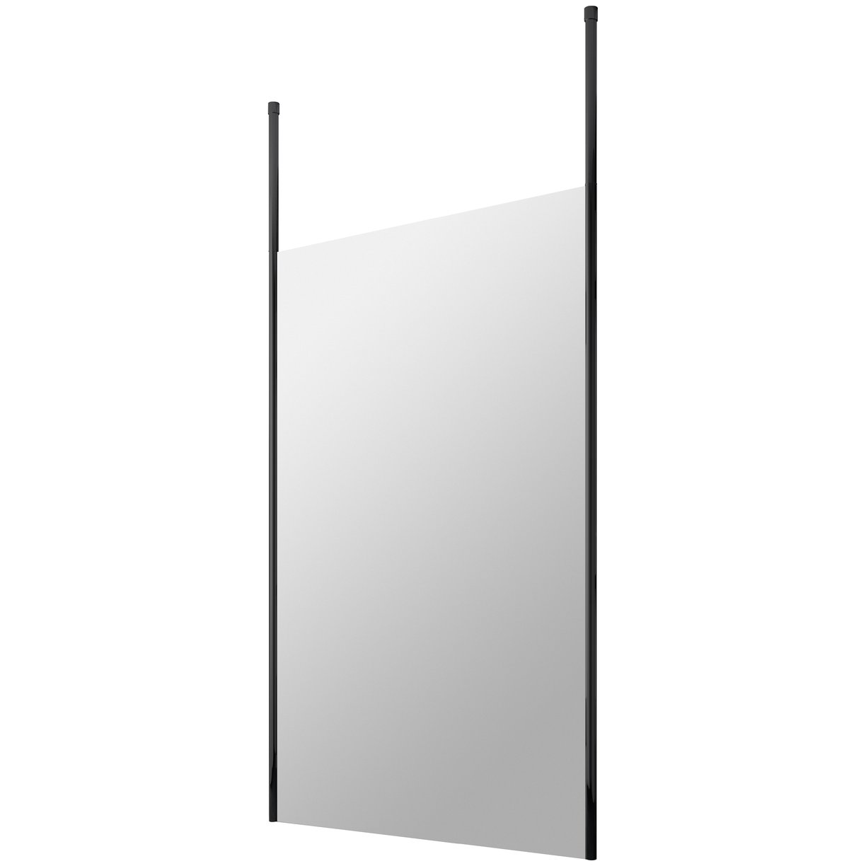 1200Mm Wetroom Screen With Ceiling Posts - Matt Black