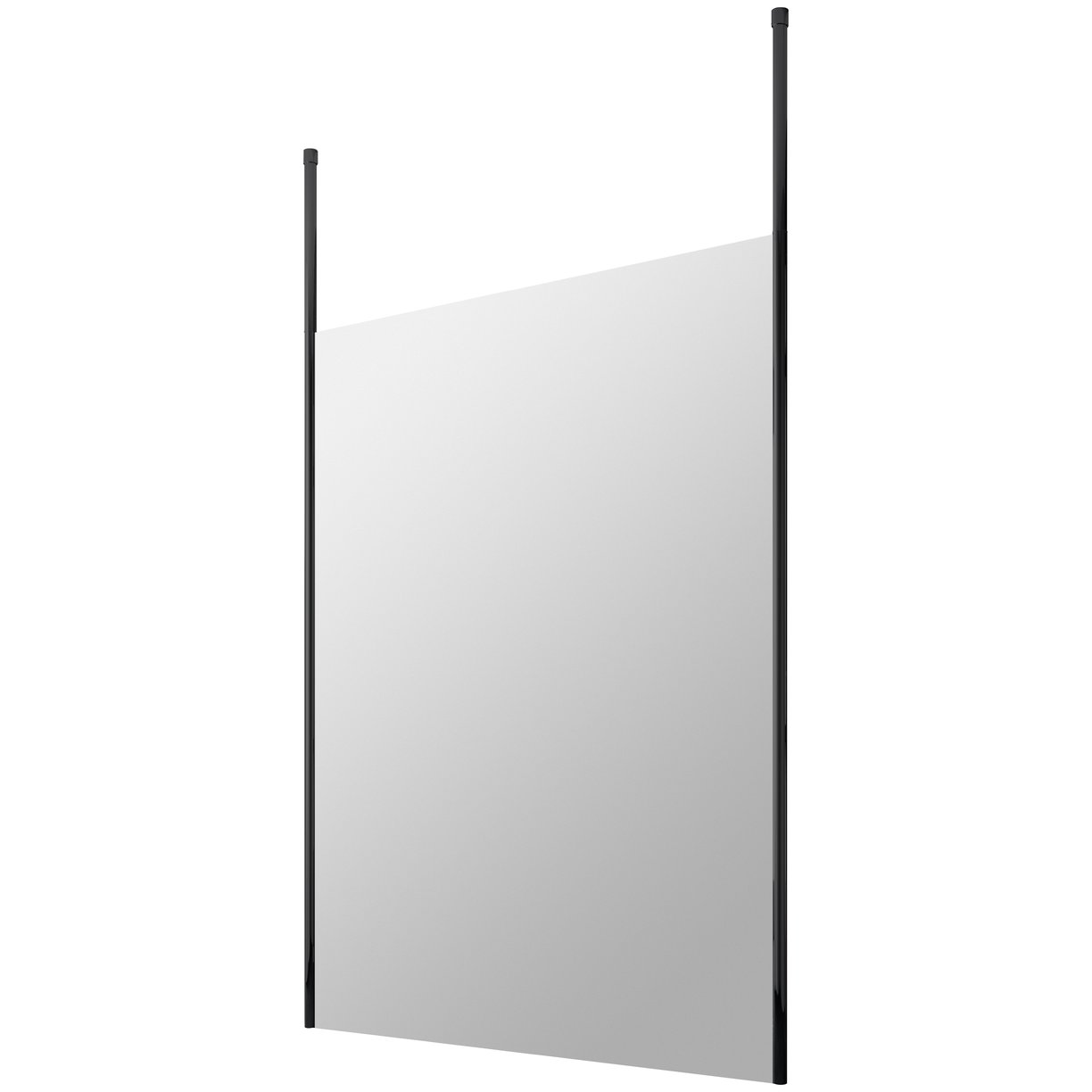 1400Mm Wetroom Screen With Ceiling Posts - Matt Black