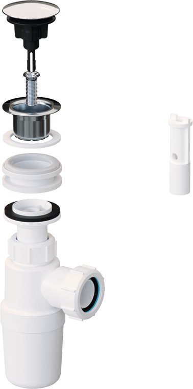 McAlpine 11/4" Bottle Trap & Clicker Basin Waste BK1