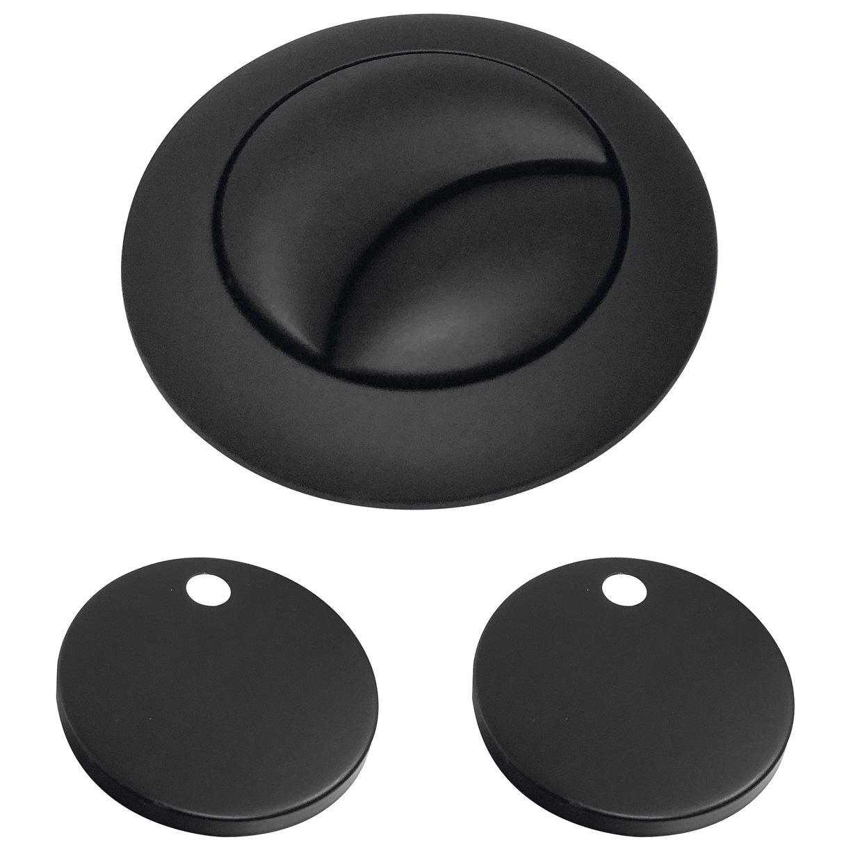 MOQ Black Seat Hinge Cover & Cistern Push Button