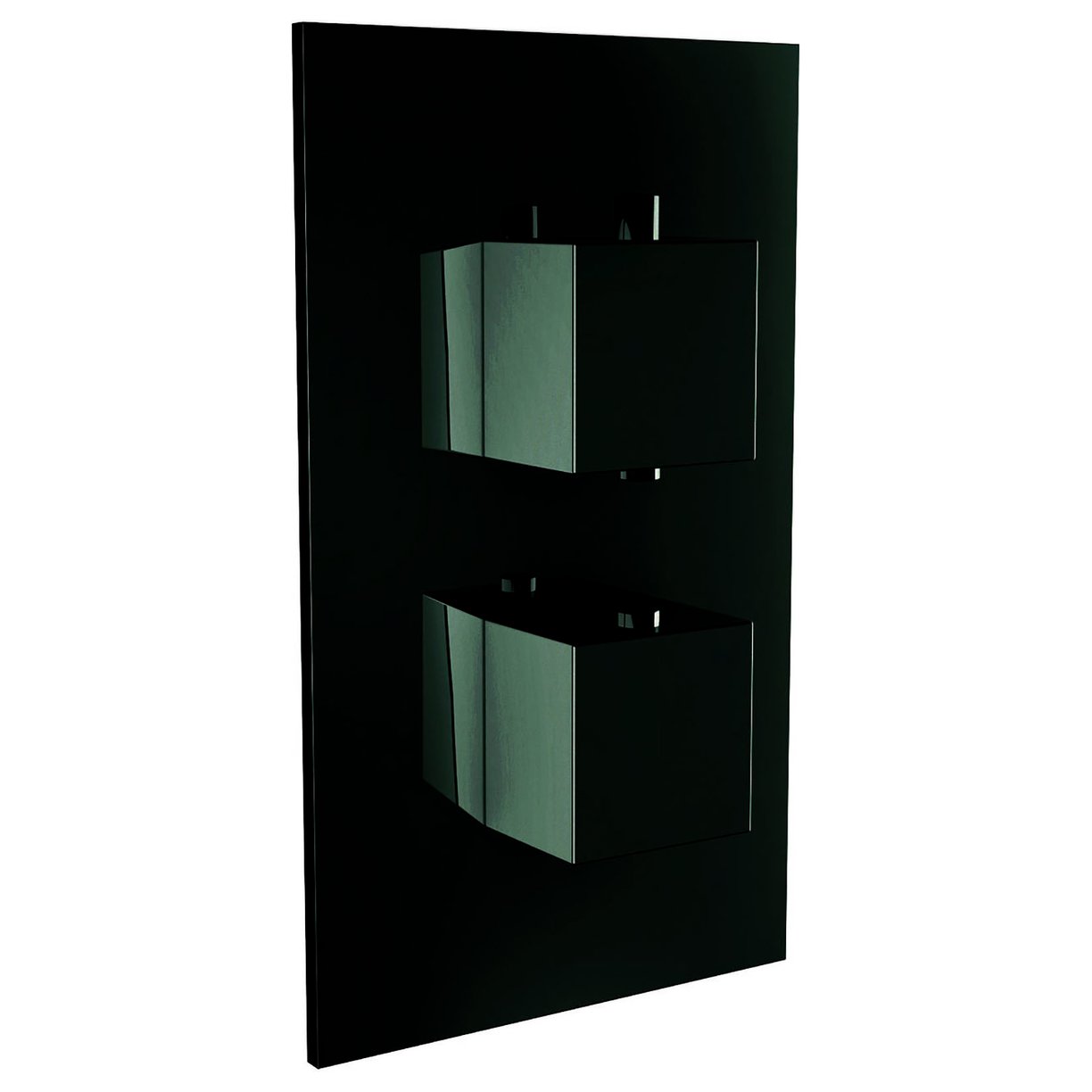 Black  Square Handled Dual Concealed Shower Valve