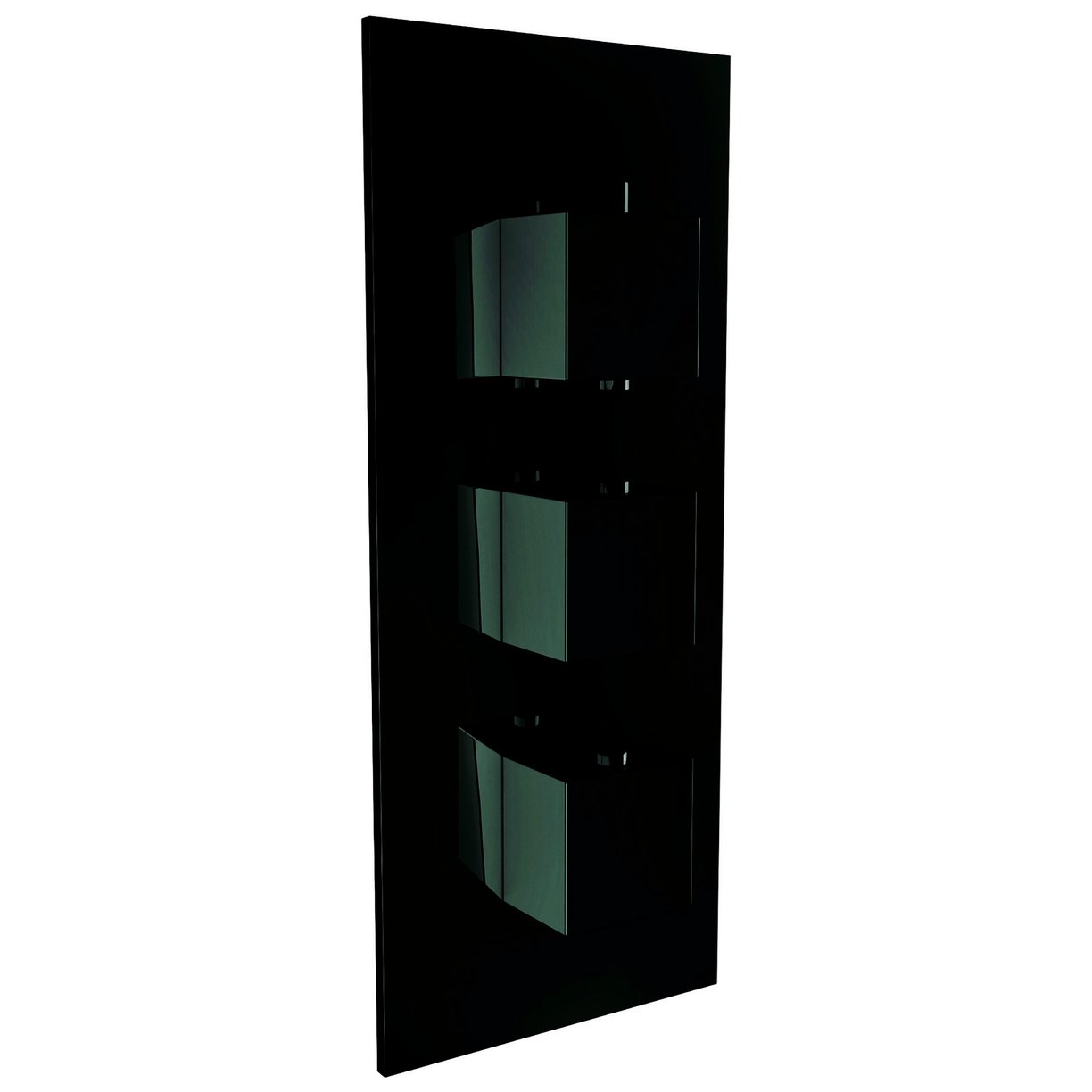 Black Square Handled Triple Concealed Shower Valve