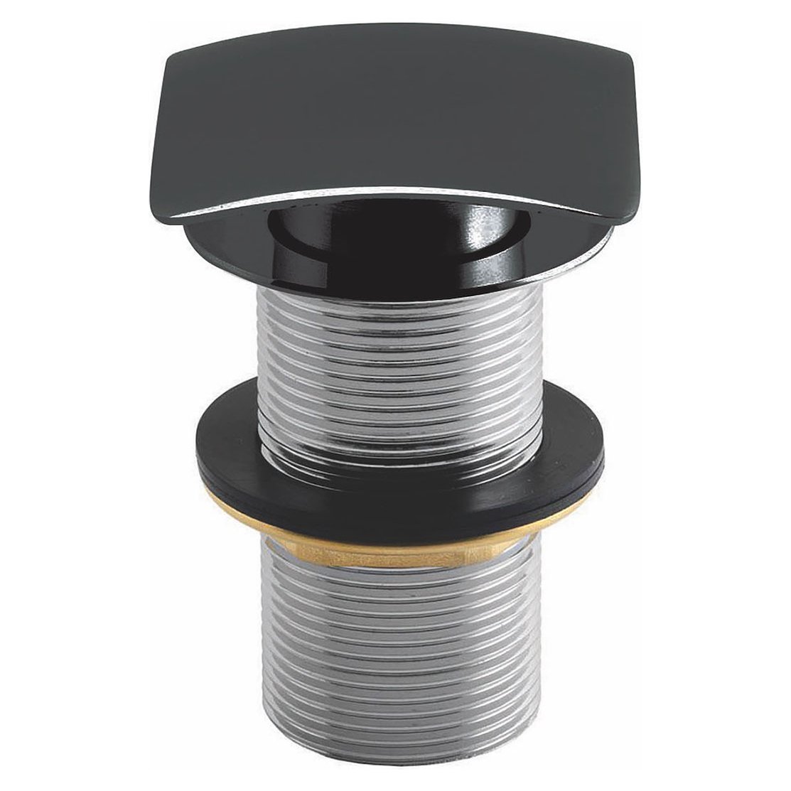 Black Square Unslotted Sprung Basin Waste