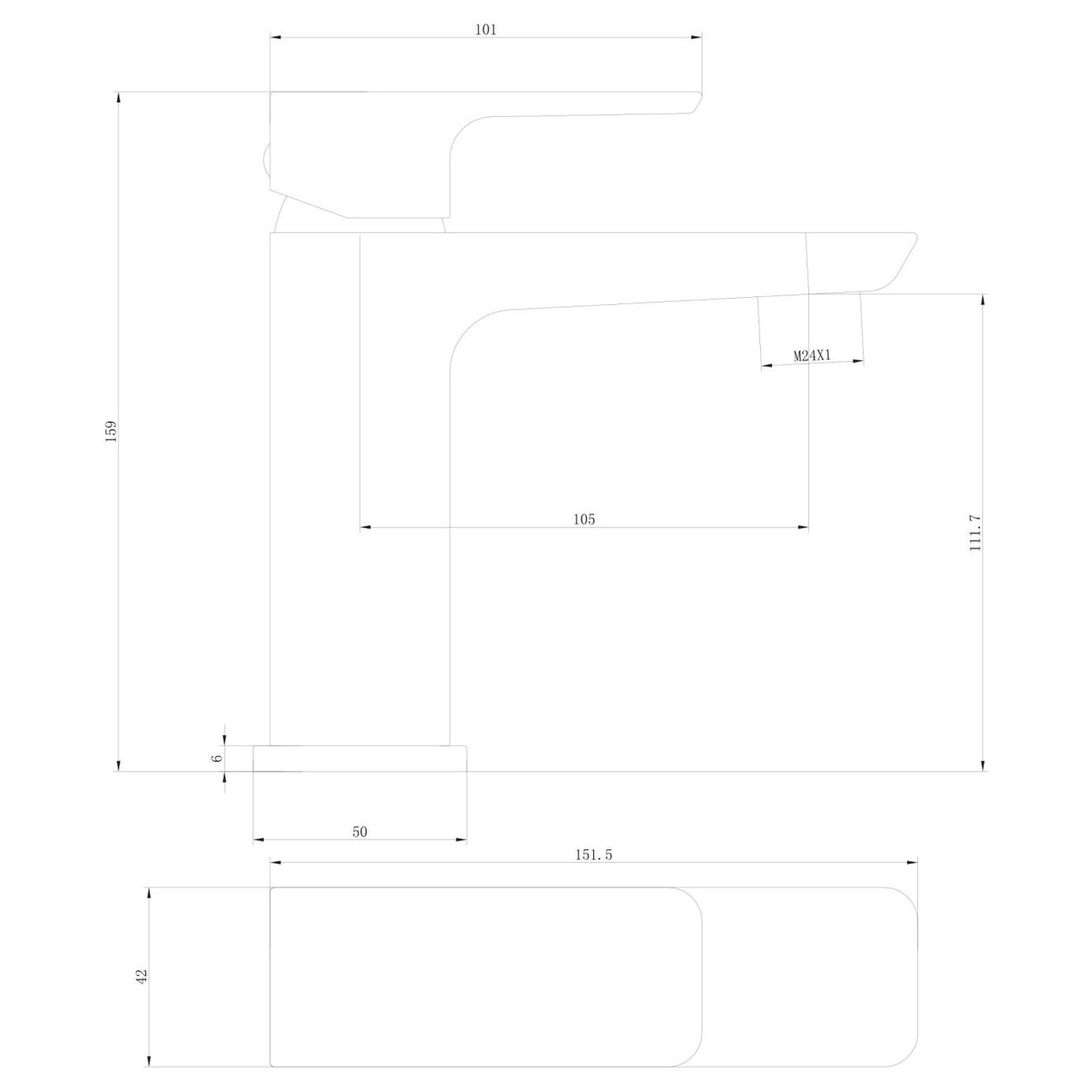 MOQ Muro Black Basin Mono Mixer