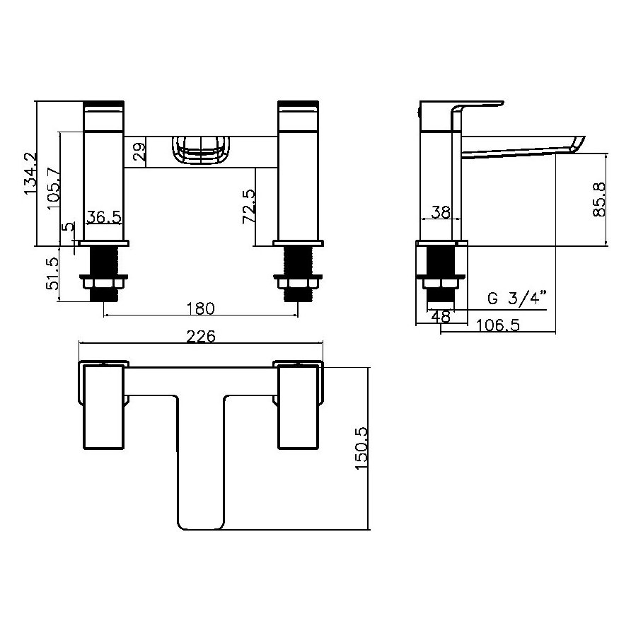 MOQ Muro Black Bath Filler