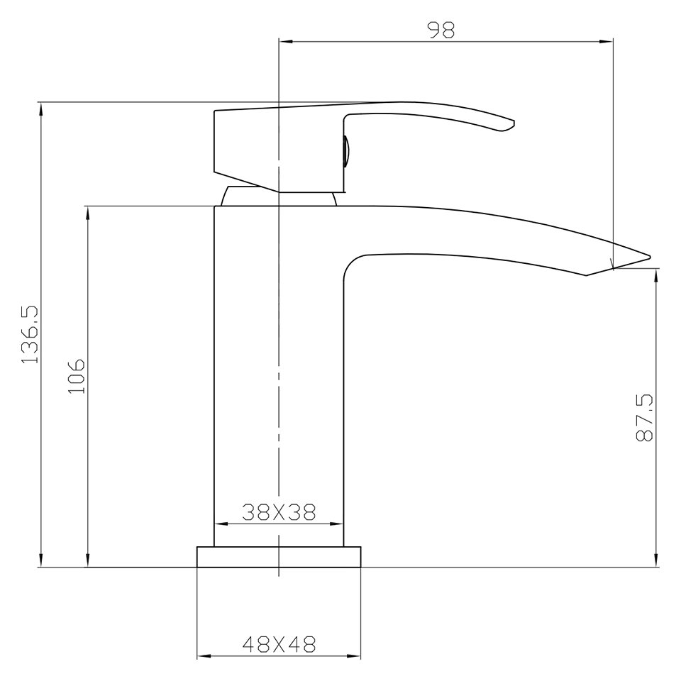 MOQ Descent Black Mini Mono Basin Mixer