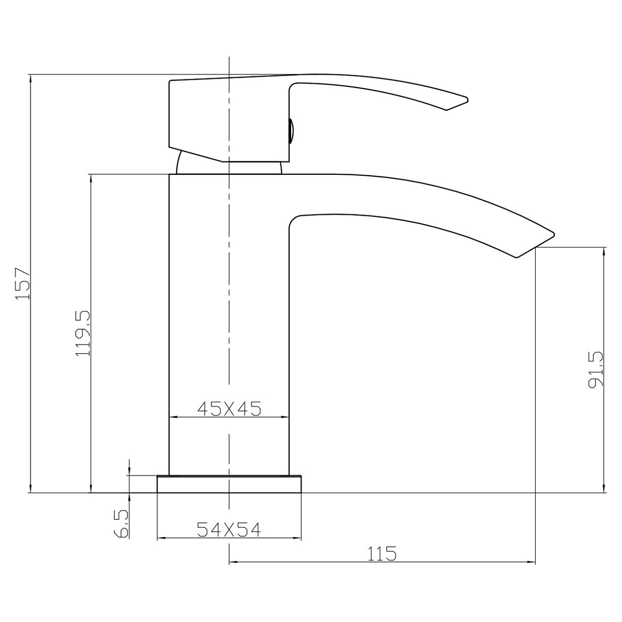 MOQ 5 Descent Black Mono Basin Mixer