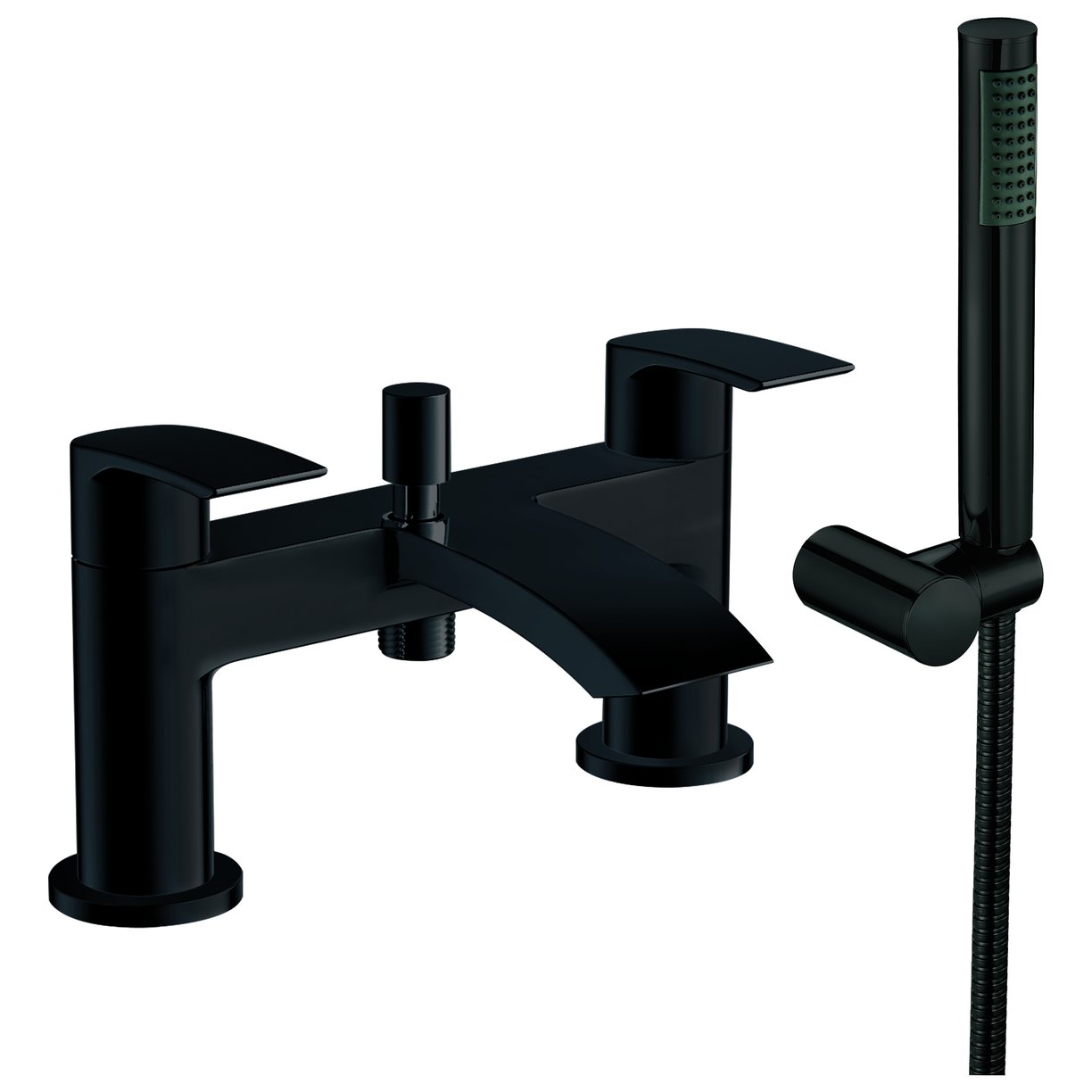 Matt Black Deck Mounted Bath Shower Mixer