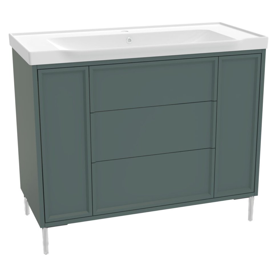 Bota 1000 Floor Standing Vanity Unit (inc. Chrome Leg Set) & Basin