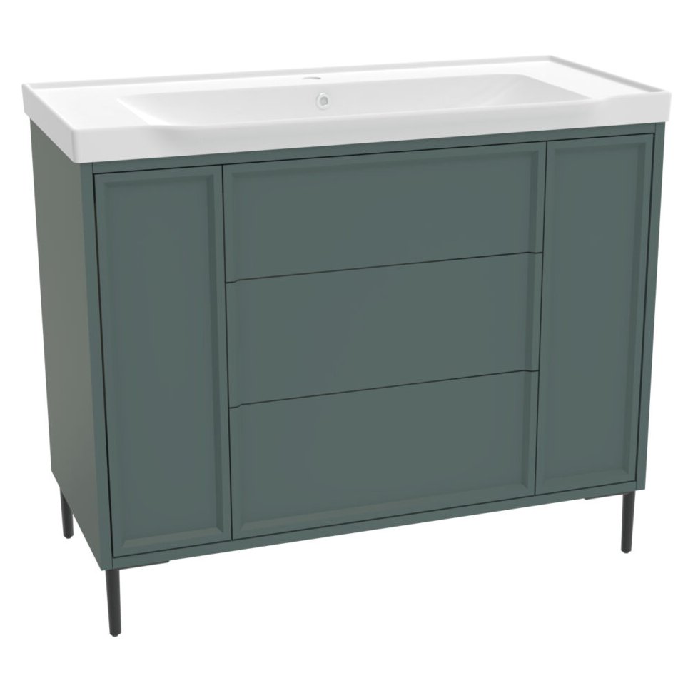 Bota 1000 Floor Standing Vanity Unit (inc. Matt Black Leg Set) & Basin