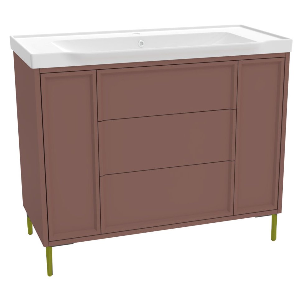 Bota 1000 Floor Standing Vanity Unit (inc. Brushed Brass Leg Set) & Basin