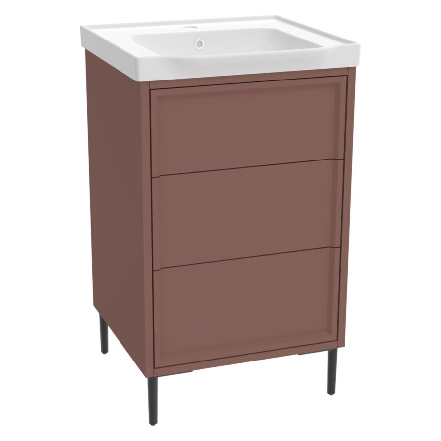 Bota 500 Floor Standing Vanity Unit (inc. Matt Black Leg Set) & Basin