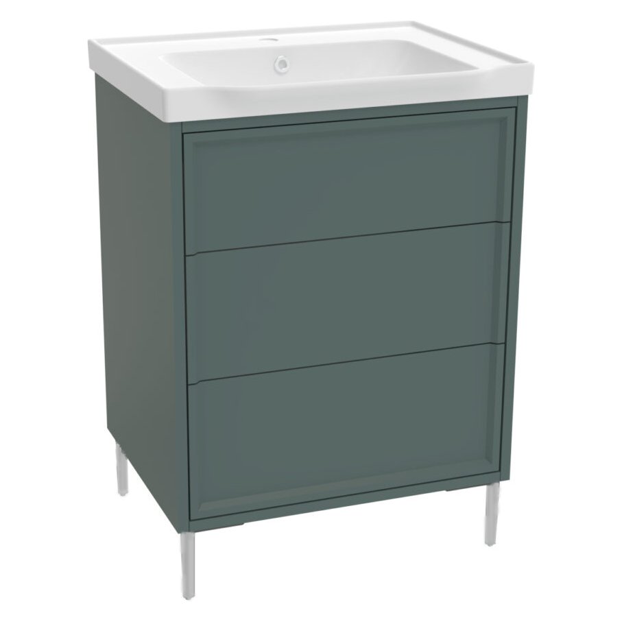 Bota 600 Floor Standing Vanity Unit (inc. Chrome Leg Set) & Basin