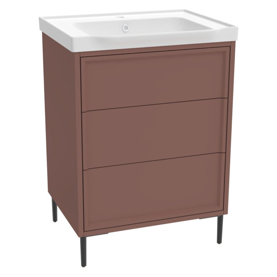 Bota 600 Floor Standing Vanity Unit (inc. Matt Black Leg Set) & Basin