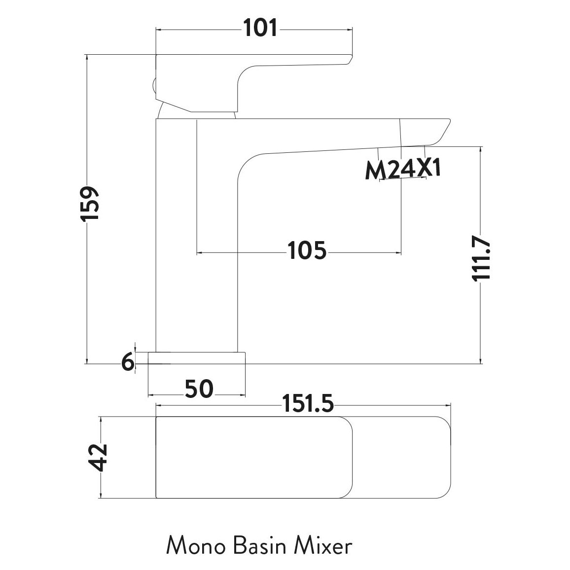 MOQ Muro Basin Mono Mixer Brushed Brass
