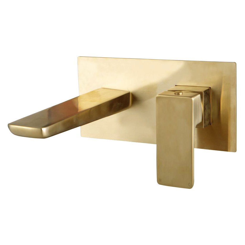 MOQ Muro Wall Mounted Basin & Bath Filler Brushed Brass