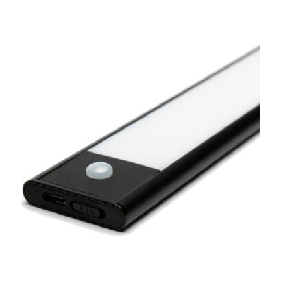Black Bar Rechargeable PIR Bar Light Natural White 4000K 200mm