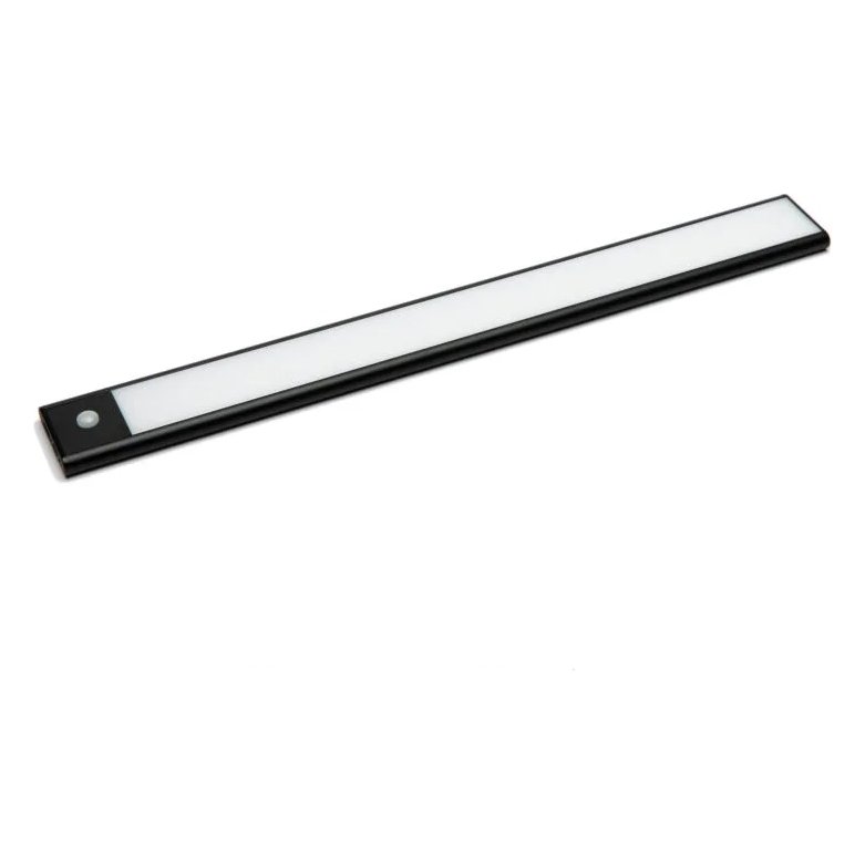 Black Bar Rechargeable PIR Bar Light Warm White 3000K 350mm