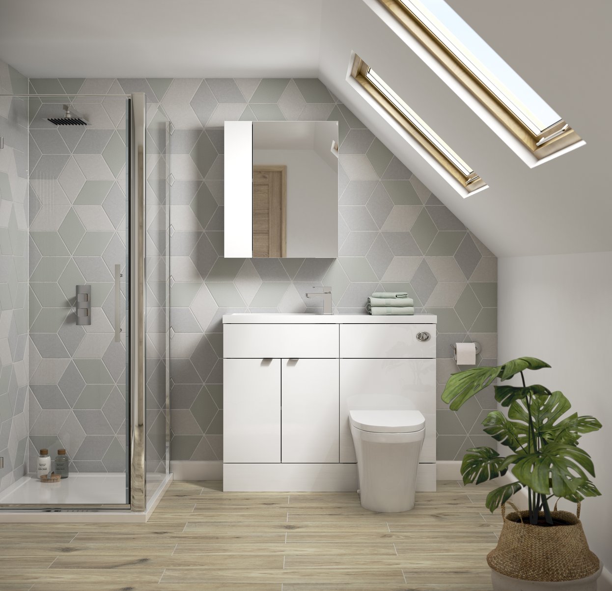 1100Mm Combination - Compact - Gloss White