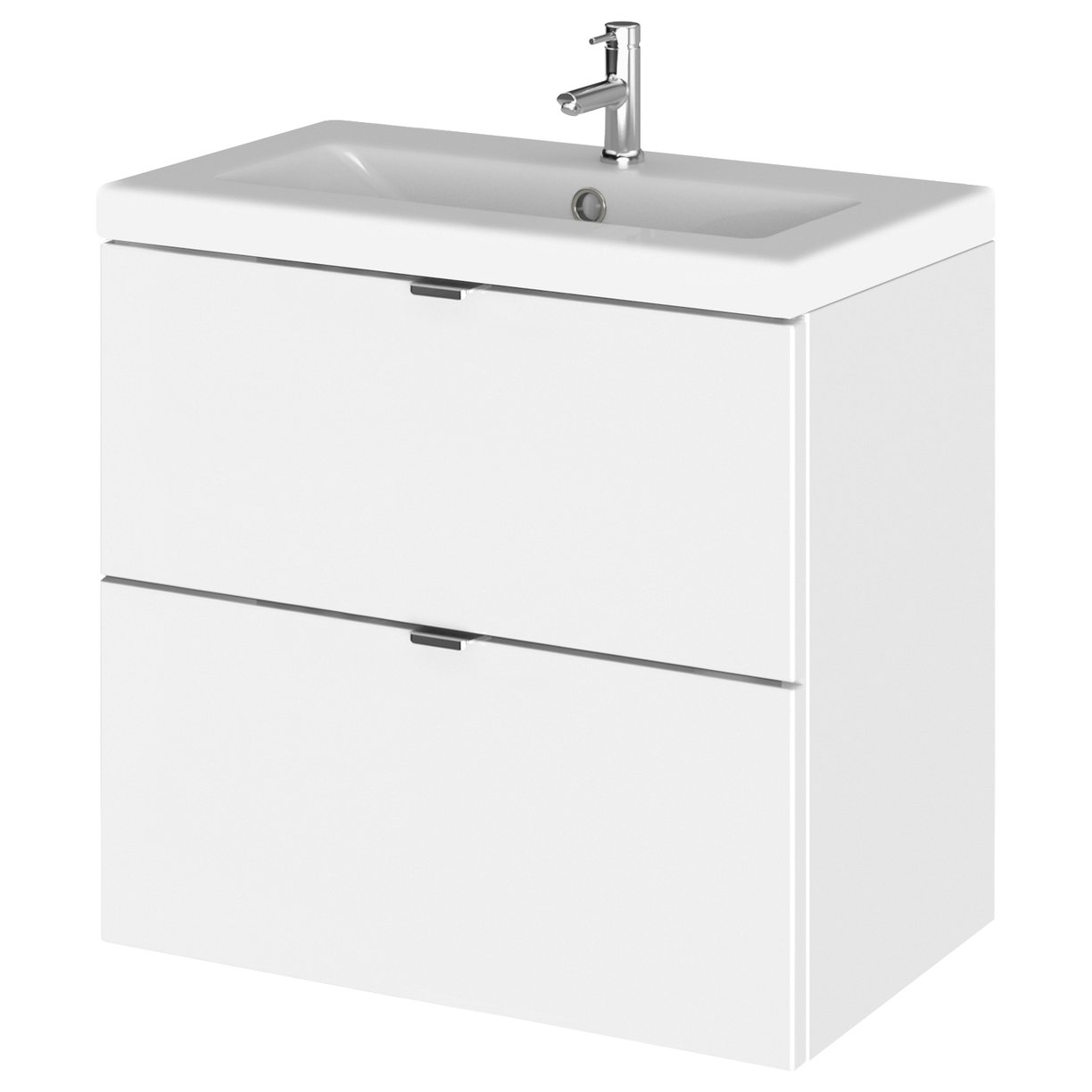 600 Wall Hung 2-Drawer Unit & Basin - Gloss White
