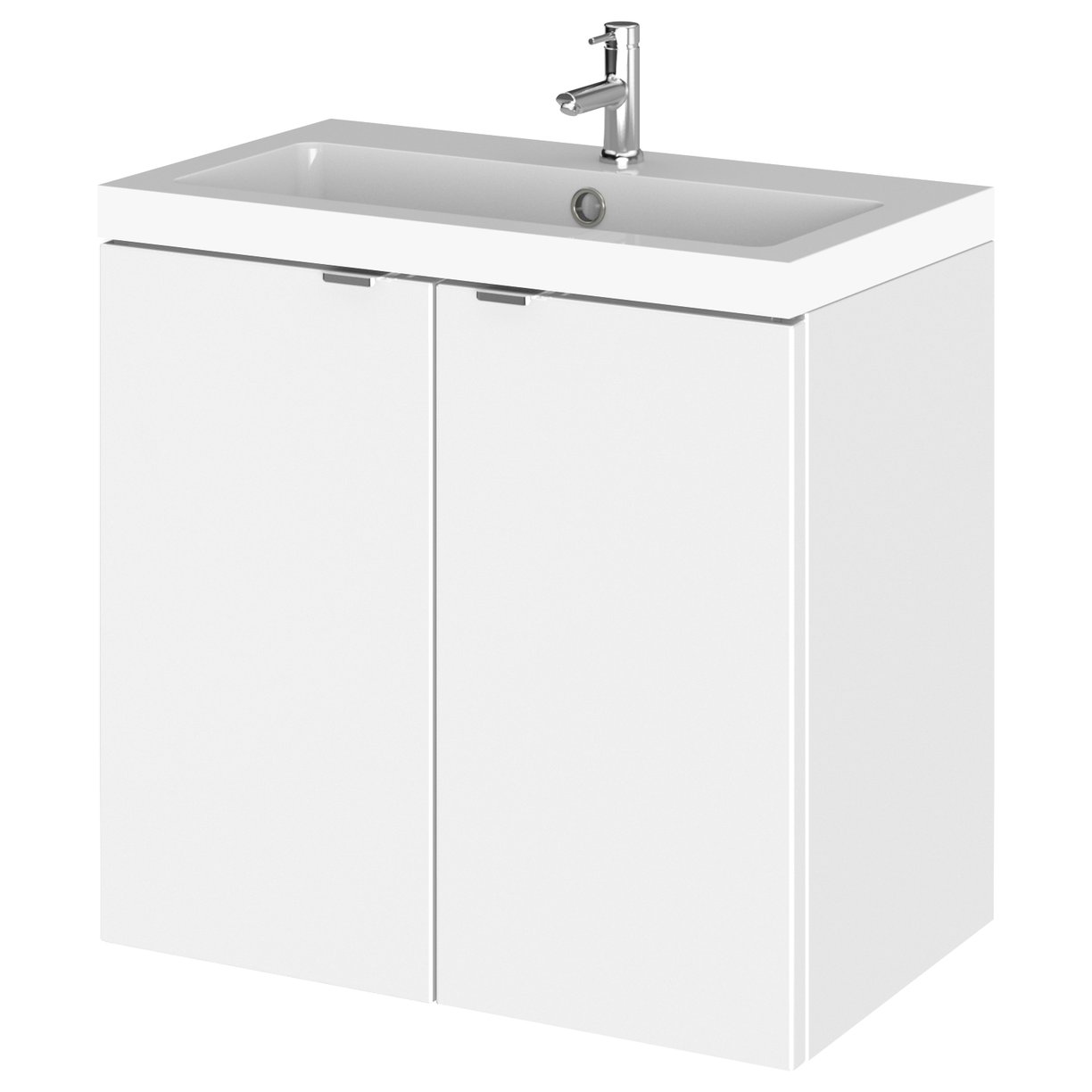 600Mm Vanity Unit & Basin - Gloss White