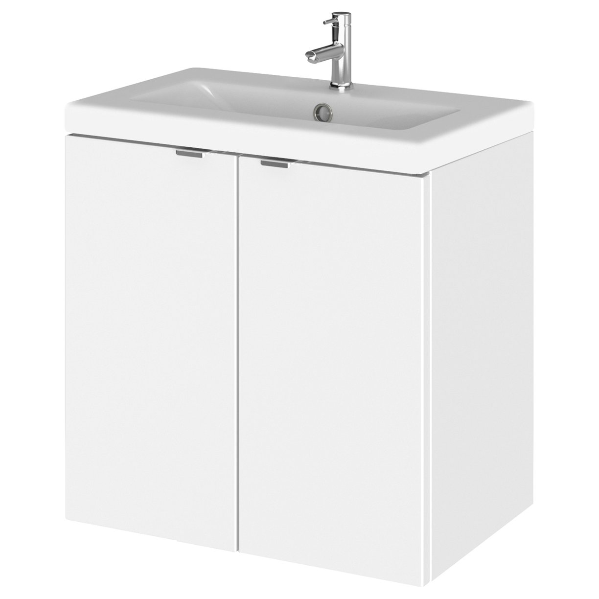 500 2-Door Wall Hung Unit & Basin - Gloss White