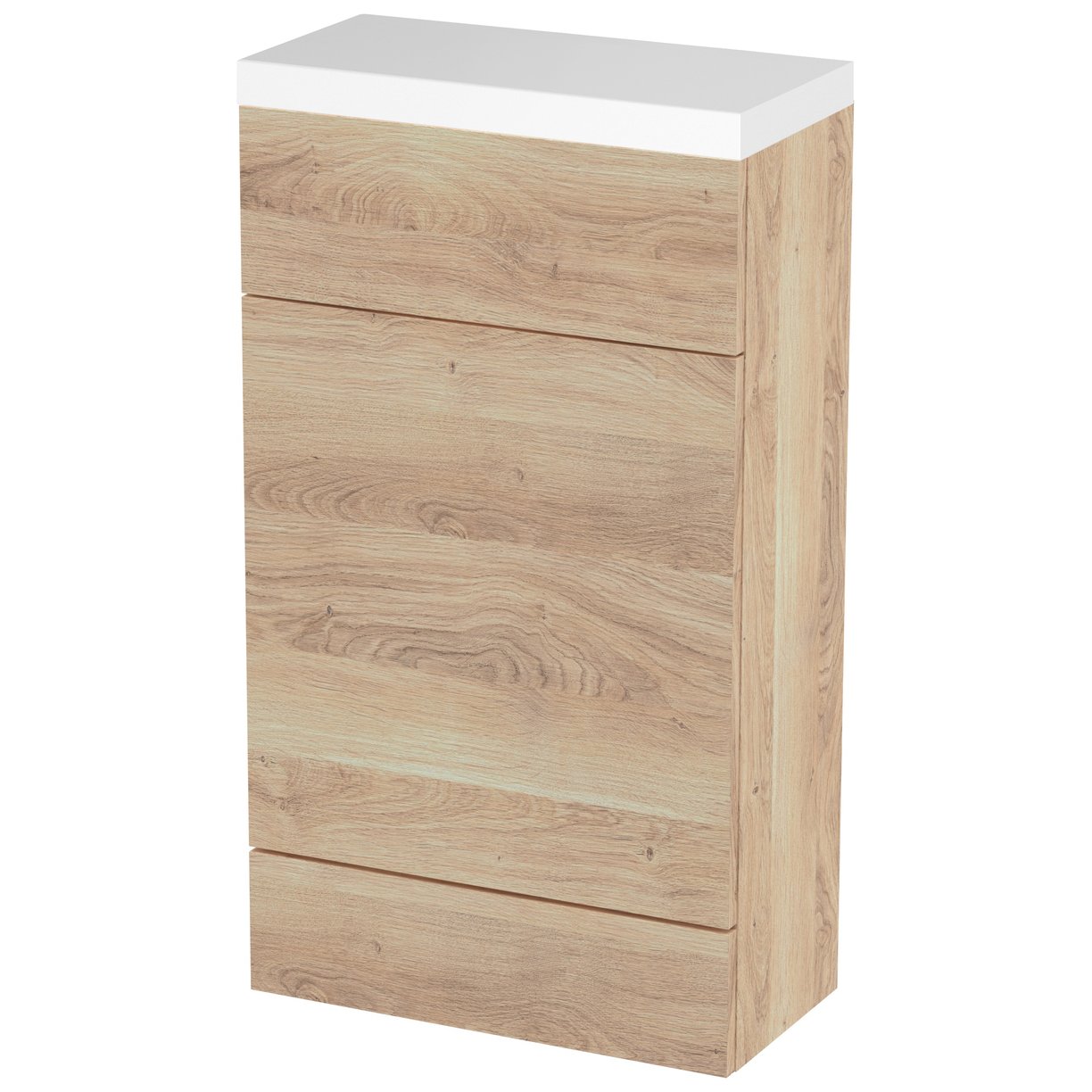 500Mm Compact Wc Unit & Polymarble Top - Bleached Oak