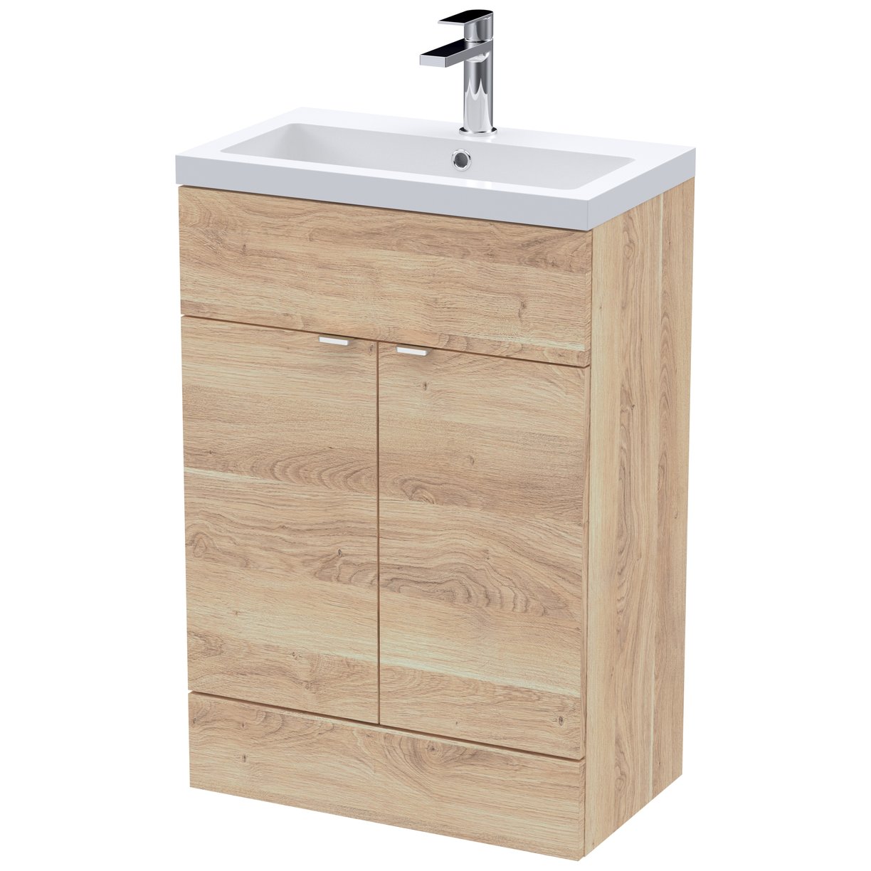600Mm Fd Vanity Unit & Basin - Bleached Oak