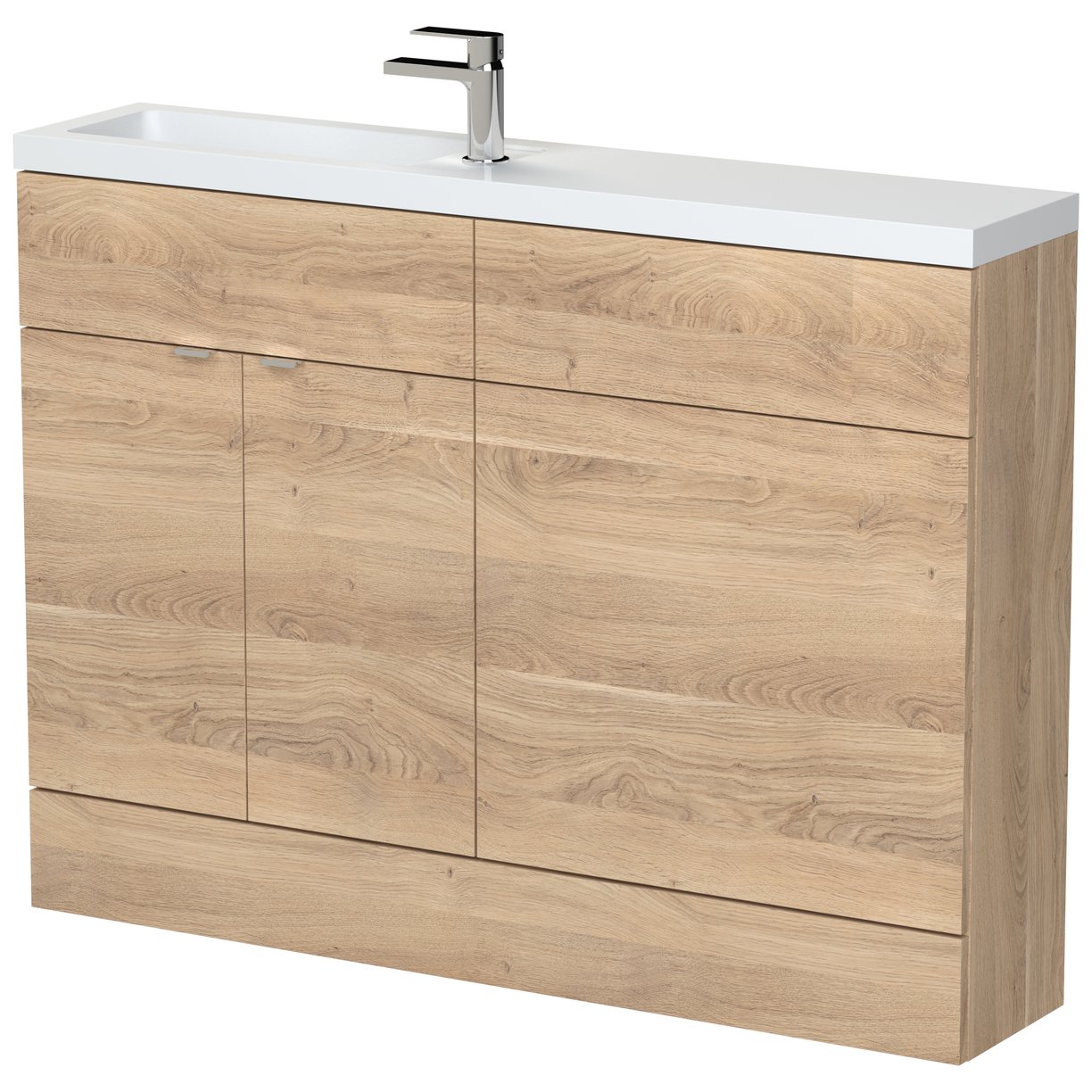 1200Mm Combination - Compact Option 1 - Bleached Oak