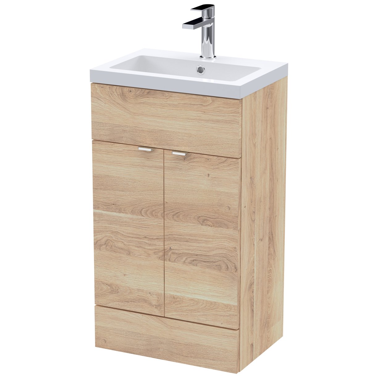 500Mm Fd Vanity Unit & Basin - Bleached Oak