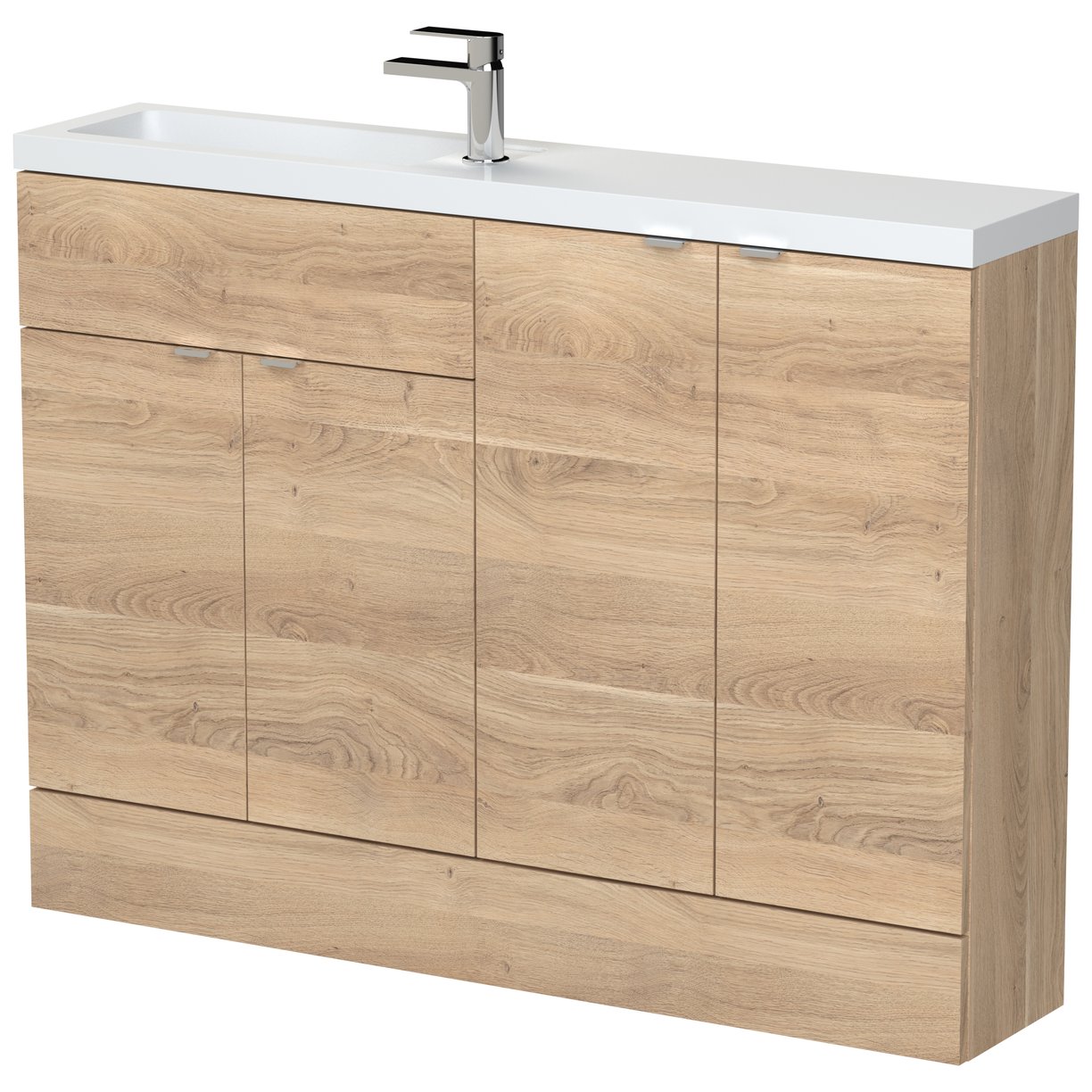 1200Mm Combination - Compact Option 2 - Bleached Oak