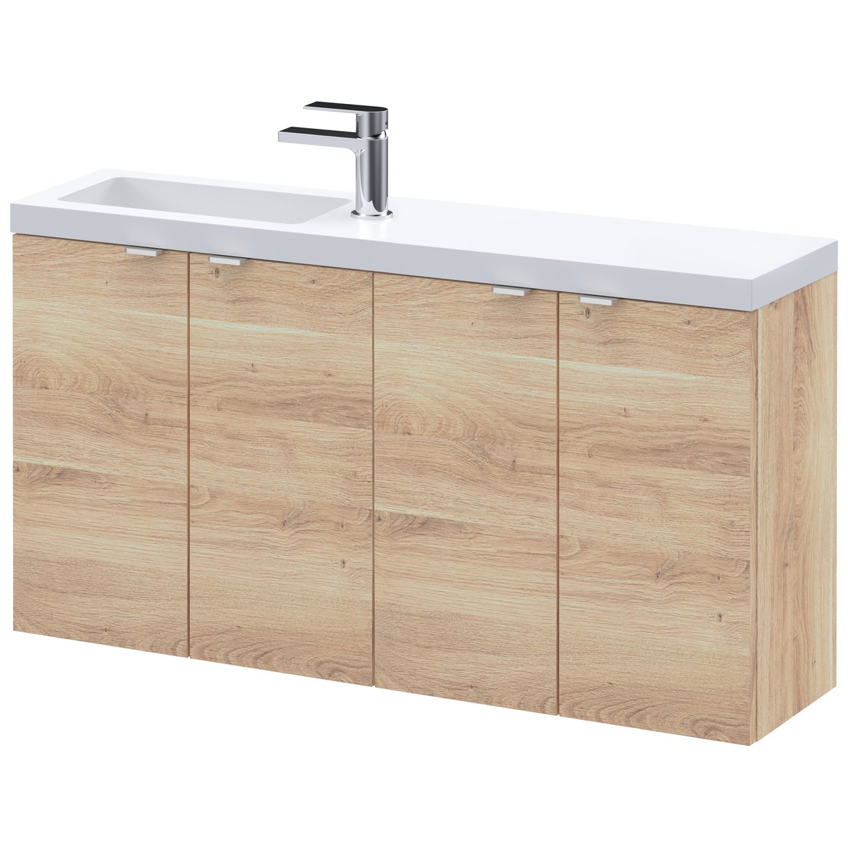 1000Mm Combination Vanity Compact - Bleached Oak