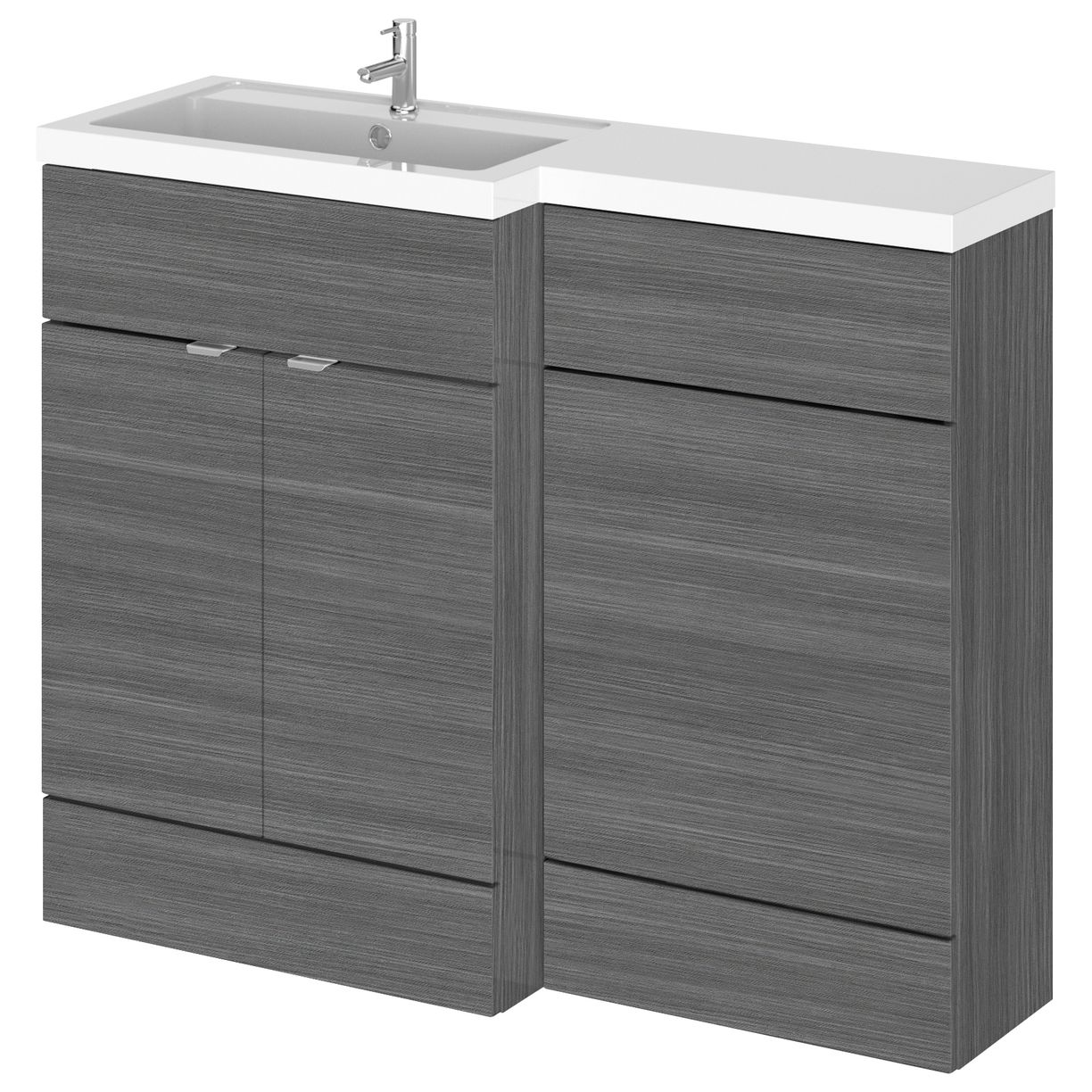 1100Mm Combination - Fd - Lh - Grey Woodgrain