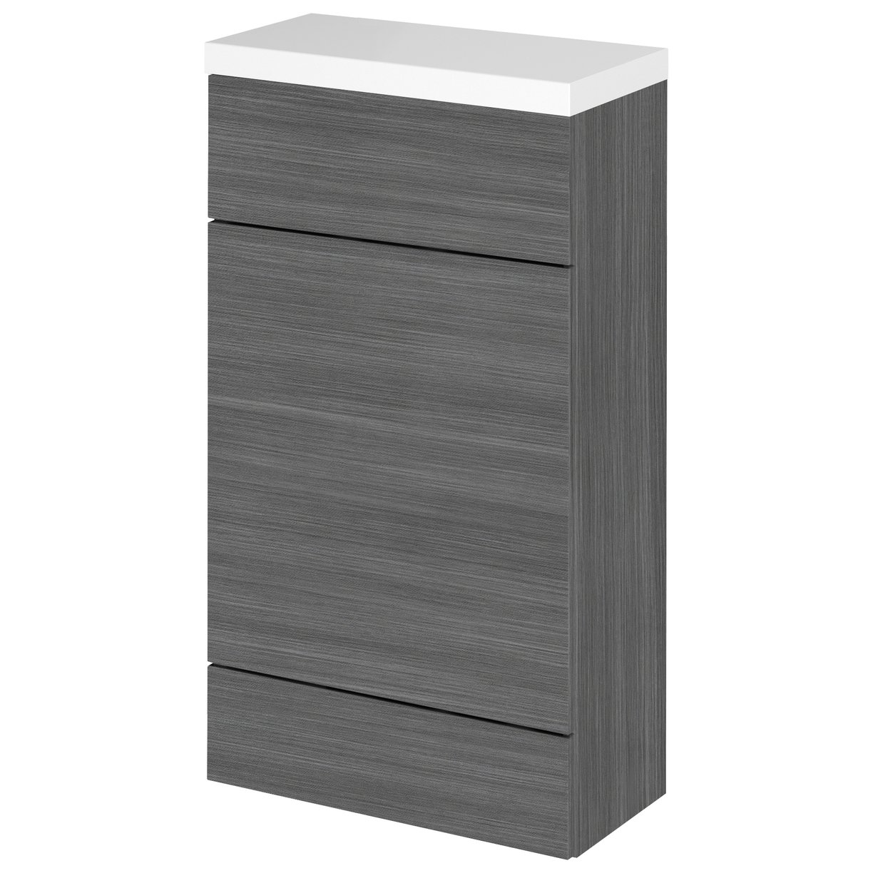 500Mm Compact Wc Unit & Polymarble Top - Grey Woodgrain