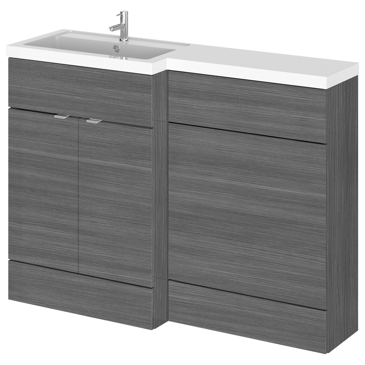 1200Mm Combination - Fd Option 1 - Lh - Grey Woodgrain