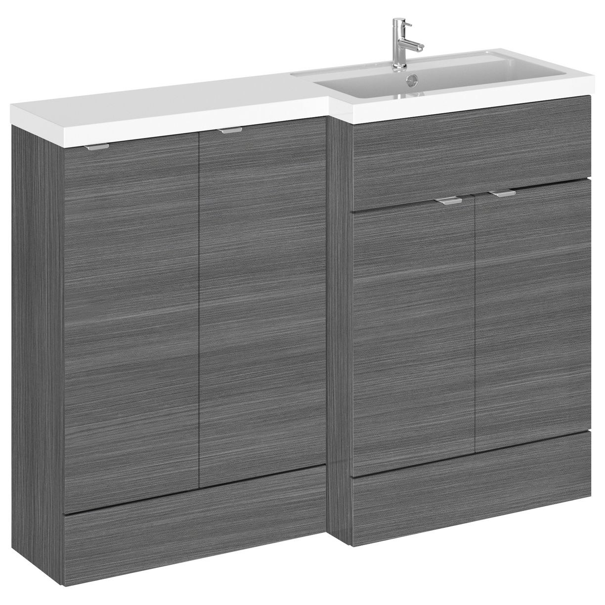 1200Mm Combination - Fd Option 2 - Rh - Grey Woodgrain