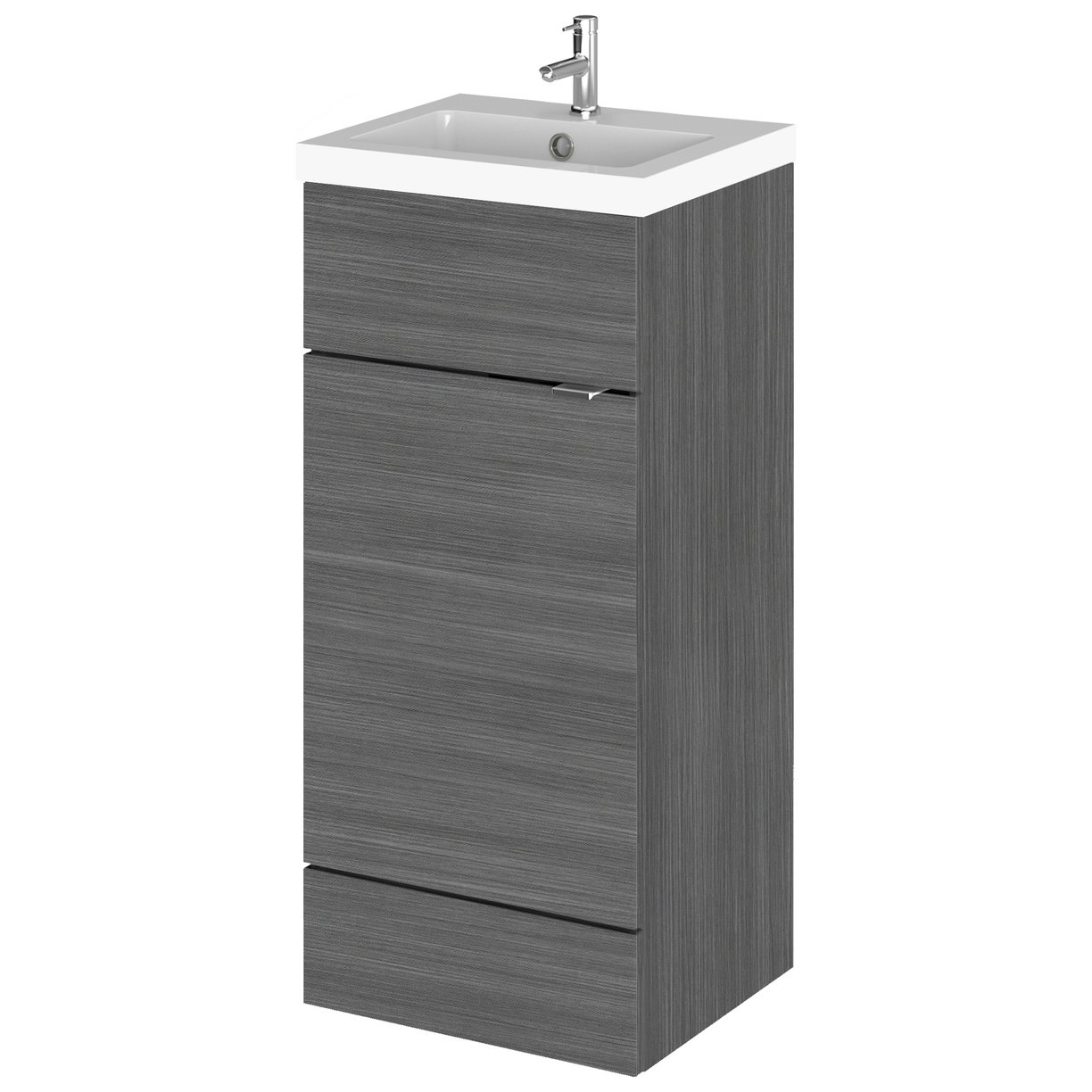 400Mm Fd Vanity Unit & Basin - Grey Woodgrain