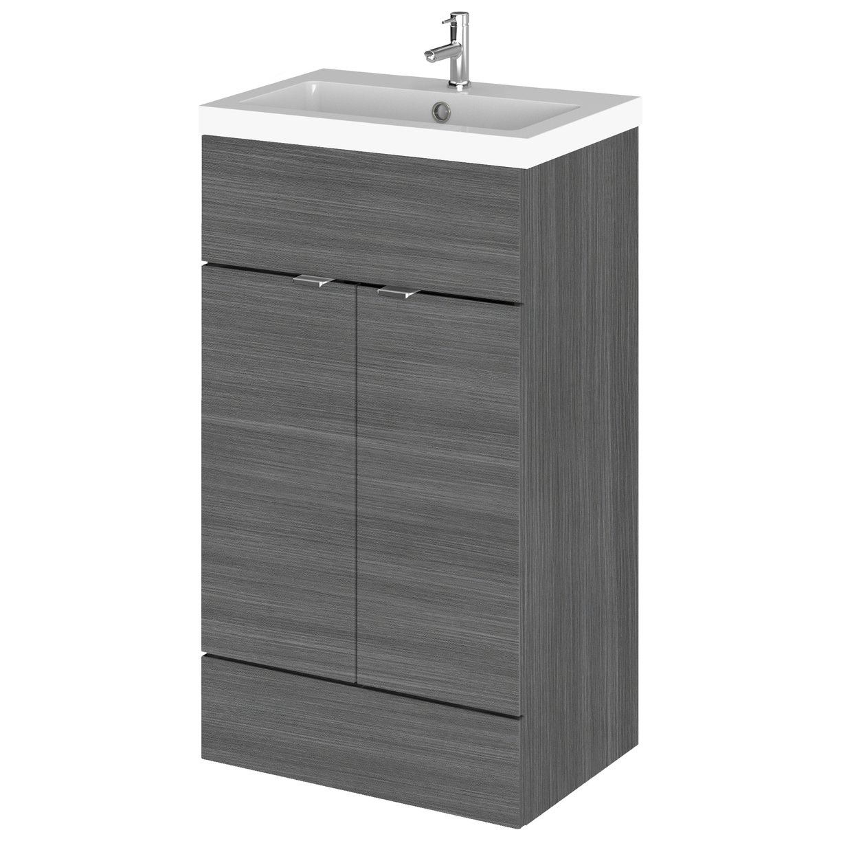 500Mm Fd Vanity Unit & Basin - Grey Woodgrain