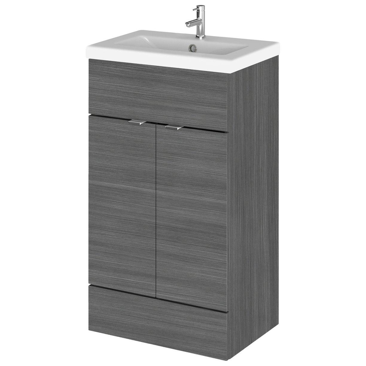 500Mm Fd Vanity Unit & Basin - Grey Woodgrain