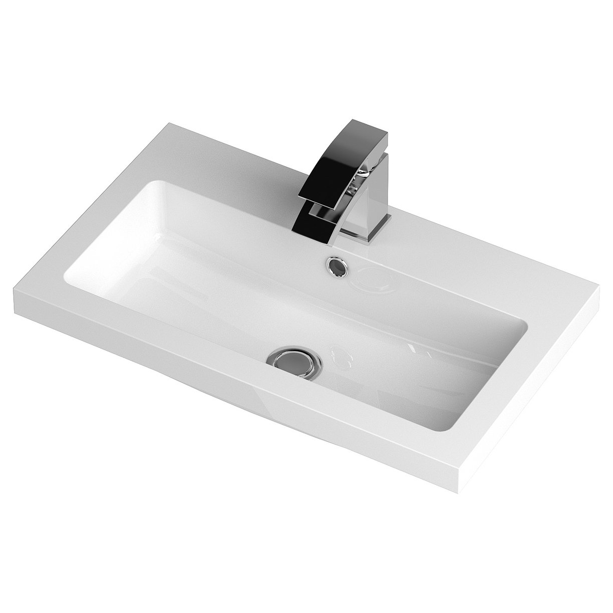 600Mm Fd Vanity Unit & Basin - Black Woodgrain