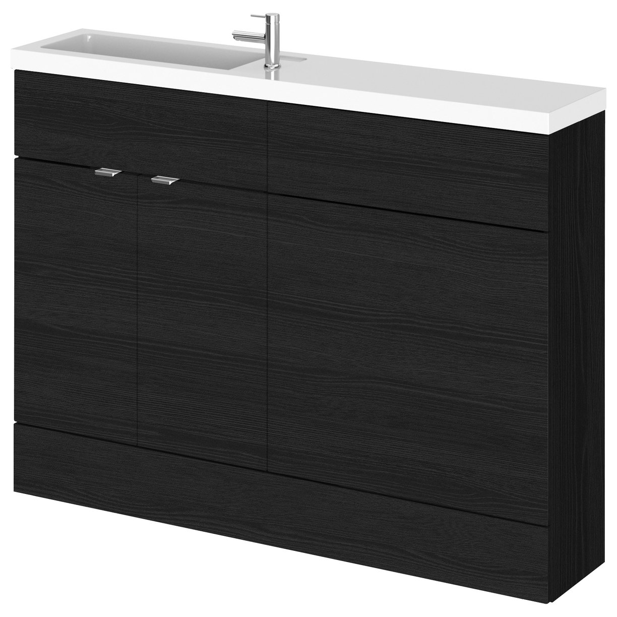 1200Mm Combination - Compact Option 1 - Black Woodgrain