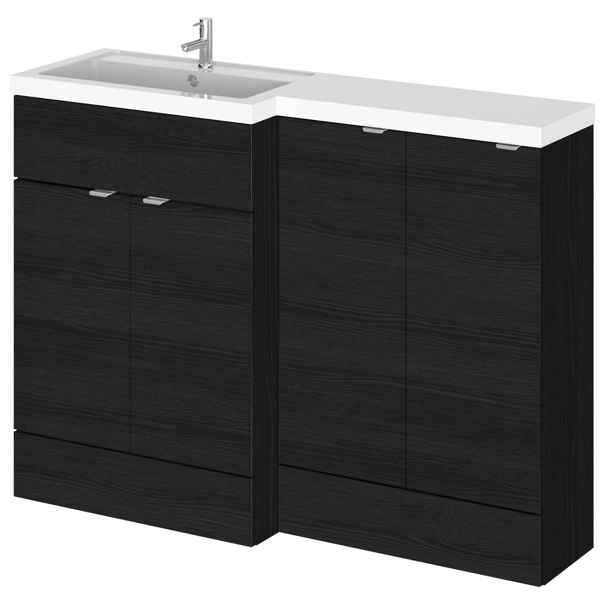 1200Mm Combination - Fd Option 2 - Lh - Black Woodgrain