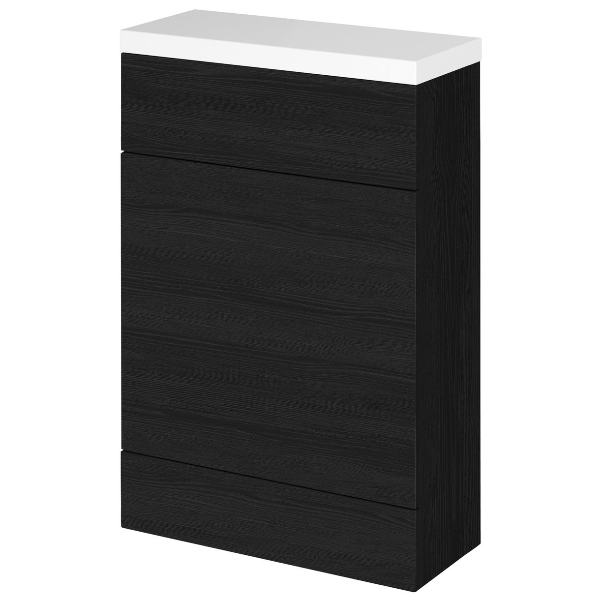 600Mm Compact Wc Unit & Polymarble Top - Black Woodgrain