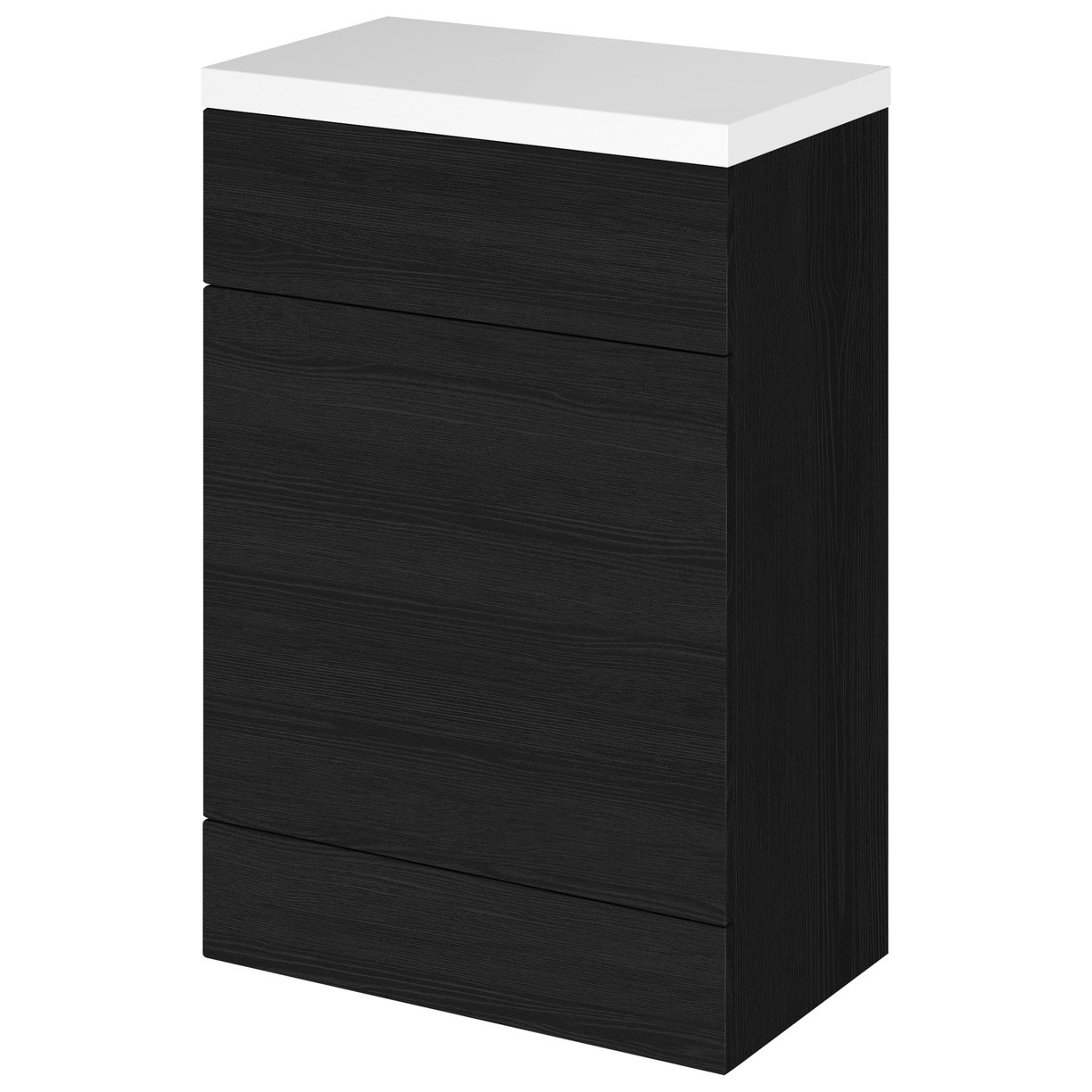 600Mm Fd Wc Unit & Polymarble Top - Black Woodgrain